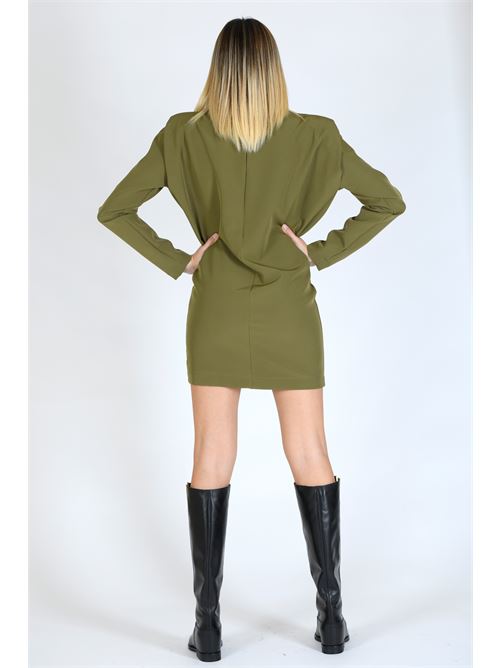 abito corto a sacchetto Giulia N Couture | GI23146VERDE MILITARE